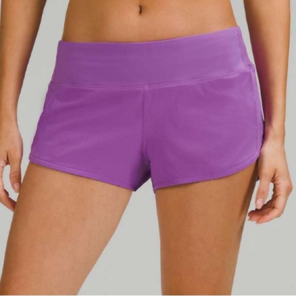 lululemon athletica Pants - Lululemon Women's Speed Short Moonlit Magenta Purple Colorful Zipper Running 8